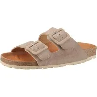 VERBENAS Randell Velour Pantolette Sommerschuh, Flat, Hausschuh mit Softfußbett