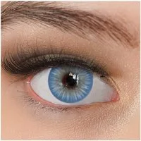 Charmiga Jahreslinsen Farbige Kontaktlinsen Blau, Farblinsen ohne Stärke, Sugar Blue, Farbige Kontaktlinsen