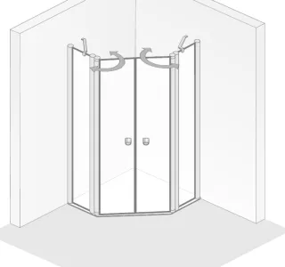 HSK Exklusiv 2.0 Fünfeckdusche 4-teilig 4865xxx