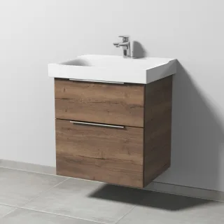 Sanipa 3way Waschtischunterbau zu Geberit Xeno2 Waschtisch mit 2 Auszügen, Eiche-Tabak UM66050
