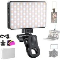 Neewer Videoleuchte BL120B BASICS LED Handy Selfie-Licht, dimmbare, wiederaufladbares, mit Farbfilme/Diffusor, 3000mAh, Ansteck Fülllicht für iPhone Kamera