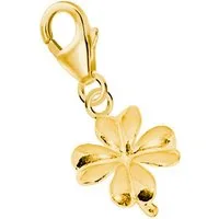 Goldene Hufeisen Charm-Einhänger Kleeblatt Karabiner Charm 925 Sterling Silber Gold Vergoldet (1 Stück, inkl. Etui), 925 Sterling Silber vergoldet Goldschmuck für Armband für Damen Kinder