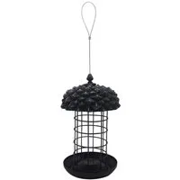 Dehner Vogelhaus Futtersäule Louise, Meisenknödelsäule für Wildvögel, 30 x 18 x 18 cm, für 12 Meisenknödel, Futterstation für Wildvögel wetterfest / hängend