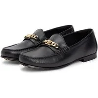 Tommy Hilfiger TH CHAIN LEATHER LOAFER Loafer Businesschuh, Slipper, Schlupfschuh mit goldfarbener Zierkette