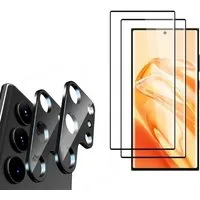 Baker Displayschutzglas 2 Stück Panzerglas Vollabdeckung für Samsung, S24, S23, S22, S21, S20, Ultra, Plus, Fe, +, S25, (4 Pack), mit 2 Kameraschutz