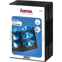 Hama DVD-Hülle DVD-Leerhülle Quad Box, 5er-Pack, Schwarz