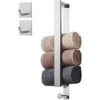 Refined Living Handtuchstange Ohne Bohren Handtuchhalter Selbstklebend für Bad mit 2 Handtuchhaken, 40cm Rostfreier Edelstahl,Bath Towel Holder,für Badezimmer & Küche