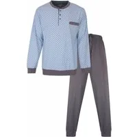 Paul Hopkins Schlafanzug Modischer Herren Pyjama lang mit Bündchen (2 tlg) Baumwolle
