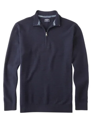 OLYMP - Troyer mit Zip-Kragen blau - Gr. - XXL