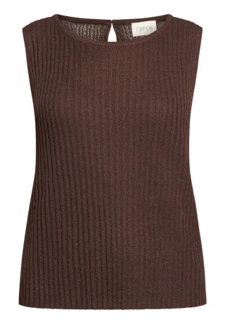 CARTOON - Stricktop in Ripp-Optik braun - Gr. - 40