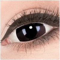 MeralenS Jahreslinsen schwarze 'Black Out 17 mm' mini Sclera 1 Paar. Halloween & Cosplay