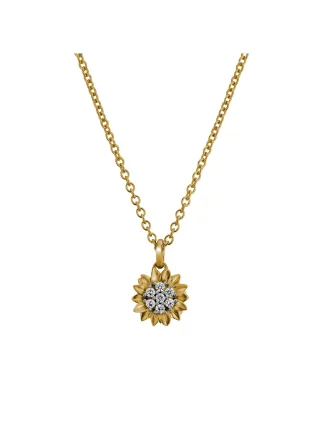 Lyomi Anhänger 585/- GG/WG Sonnenblume 7 synth. Diam. 0,14ct.