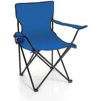 BigDean Campingstuhl Faltstuhl Campingstuhl Anglerstuhl Getränkehalter Klappstuhl (Packung, 1 St), Blau, Klappbar, Getränkehalter, Tragetasche