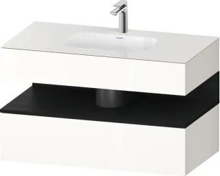 Duravit Qatego Einbauwaschtisch mit Konsolenwaschtischunterbau Weiß Hochglanz 1000x550x600 mm - QA47 QA4786016220000