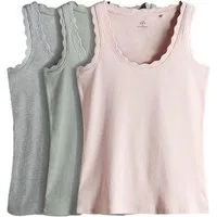 The Set T-Shirt The Set Trägertops mit Bogenkante, 3er-Pack (3-tlg)