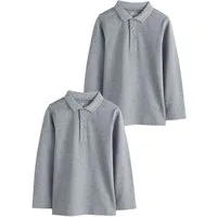 Next Langarm-Poloshirt 5er-Pack Langarm-Poloshirts für die Schule (2-tlg)