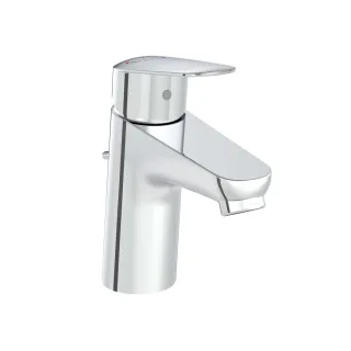 VitrA Flow Round Einhebel-Waschtischmischer mit Ablaufgarnitur BluEco Höhe 15 cm Chrom,A42929ENGX A42929ENGX