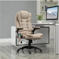 Vinsetto Schreibtischstuhl mit Vibrationsmassage, Heiz-, Liegefunktion, ergonomisch (Massagesessel, 1 St), für Wohnbereich, Braun