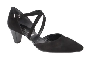 Gabor 01.363.17 Damenschuhe Riemchen Pumps schwarz Echtleder Trichterabsatz