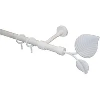 GARESA Gardinenstange BLATT, Ø 20 mm, 1-läufig, Wunschmaßlänge, mit Bohren, verschraubt, Kunststoff, Metall, Vorhanggarnitur, Kunststoff, verlängerbar, mit Ringe