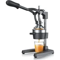 Arendo Obstpresse Handentsafter Edelstahl, mechanischer Entsafter, Orangenpresse, Edelstahl, Saftpresse, für Orangen Pampelmusen Zitrusfrüchte, massive Bauweise
