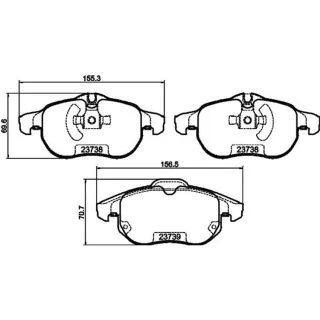 Hella Bremsbel?ge vorne Cadillac Fiat Opel Saab