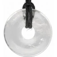 Lebensquelle Plus Runder Anhänger Bergkristall Donut, 30 mm Anhänger + Baumwollband
