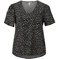QS Kurzarmbluse Bluse Viskose Bluse mit All-over-Print