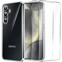 CoolGadget Handyhülle Transparent als 2in1 Schutz Cover Set für das Samsung Galaxy S22 6,1 Zoll, 2x 9H Glas Display Schutz Folie + 1x TPU Case Hülle für Galaxy S22
