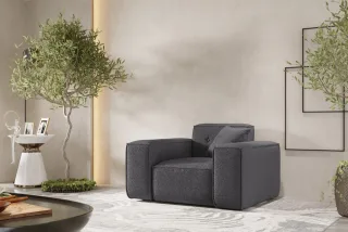 Sessel Designersessel CESINA in Stoff Ascot Bukla Grafit