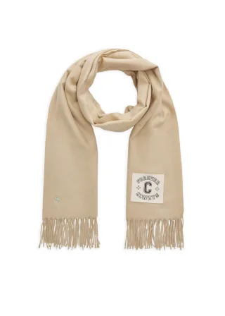 Schal mit Codello-Patch und Fransen beige