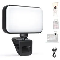 Neewer Videoleuchte N8 LED Selfie Light mit Clip für iPhone, 54 LEDs, CRI88, 650mAh, passt an Smartphones,Tablets oder PCs