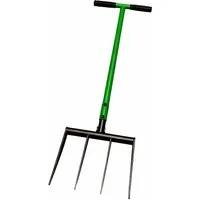 SattesGrün Spatengabel Broadfork Grabegabel –, 31 cm Arbeitsbreite, 4 Carbonstahl-Zinken, ergonomischer T-Griff, extra stabil