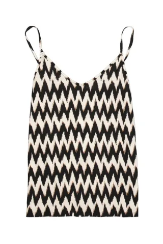 Garcia - Spaghetti Top mit Alloverprint schwarz - Gr. - S