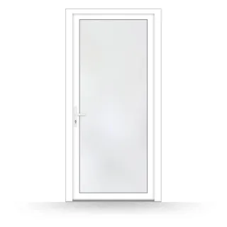 Nebeneingangstür 100 x 200 cm, Kunststoff, 1000 x 2000 mm, DIN links nach innen öffnend, Weiß, Modell Osnabrück, individuell nach Maß