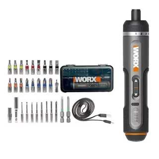 WORX WX242 4V Electrical Screwdriver Set Smart Cordless Electric Screwdrivers USB Rechargeable 30 Bit Set Mini Drill Pow