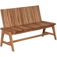 MR.DEKO Gartenbank Leeds Bank aus massivem Teakholz 130 cm mit flexibler Rückenlehne (2-Sitzer Bank, zerlegt geliefert, ideal für Terrasse, 1-St), Massive Sitzbank Garten und Balkon, 250 kg belastbar