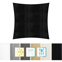 Lumaland Sonnensegel Sonnensegel 4 x 4 m Quadrat, Wetterbeständig 100% HDPE mit Stabilisator für UV Schutz