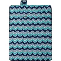 vidaXL Wassertank Picknickdecke Faltbar Blau Wellenmuster 200x150 cm Samt