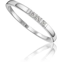 Miore Diamantring Trilogy für Damen in 9K (375) Weißgold mit 3 Diamanten ges. 0,05 ct, in Stangenfassung - Echtgold