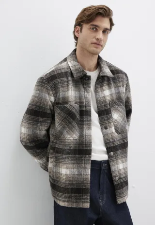 Mavi - CHECK SHIRT JACKET seal brown check - Gr. - M