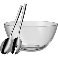 WMF Salatschüssel Taverno, Glas, (Set, 3-tlg), inkl. Salatbesteck, stilvolles Design, spülmaschinengeeignet