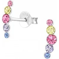 ALEXANDER YORK Paar Ohrstecker KRISTALLREIHE 5 regenbogenfarben, 2-tlg., 925 Sterling Silber