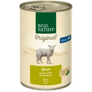 REAL NATURE Nassfutter Hund, Adult, Lamm mit Kartoffeln 12x400 g
