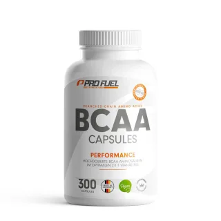 ProFuel BCAA | 300 Kapseln | optimales 2:1:1 Verhältnis von Leucin, Isoleucin & Valin | hochdosiert | vegan