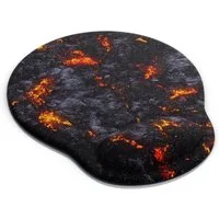 Titanwolf Gaming Mauspad Office Gel Mousepad mit ergonomischer Handgelenkauflage, Handballenauflage, Gelpolster ergonomisch, abwaschbar, Lava