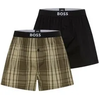 BOSS Pyjamashorts 2P Boxer Shorts EW (Packung, 2-tlg., 2er) mit Logobund