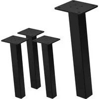 ML-DESIGN Tischbein Tischkufen I-Design Möbelfüße Tischgestell aus pulverbeschichtet Stahl, 4er Set Bankkufen 30cm Schwarz glänzend Möbelbeine 96° Neigung