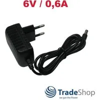 Trade-Shop Ladegerät 6V 600mA passend für Beurer BM 60, BM 65, BM 75, BM 77 Netzteil (Ladekabel / Ersatznetzteil / Netzstecker für Blutdruckmessgerät)