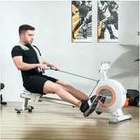 SPORTNOW Rudergerät mit 16 Widerstandsstufen, LCD-Monitor (Rudermaschine, 1-tlg., für Zuhause), mit Telefon-,IPAD-Halter, für Cardio-Training, bis 150kg belastbar
